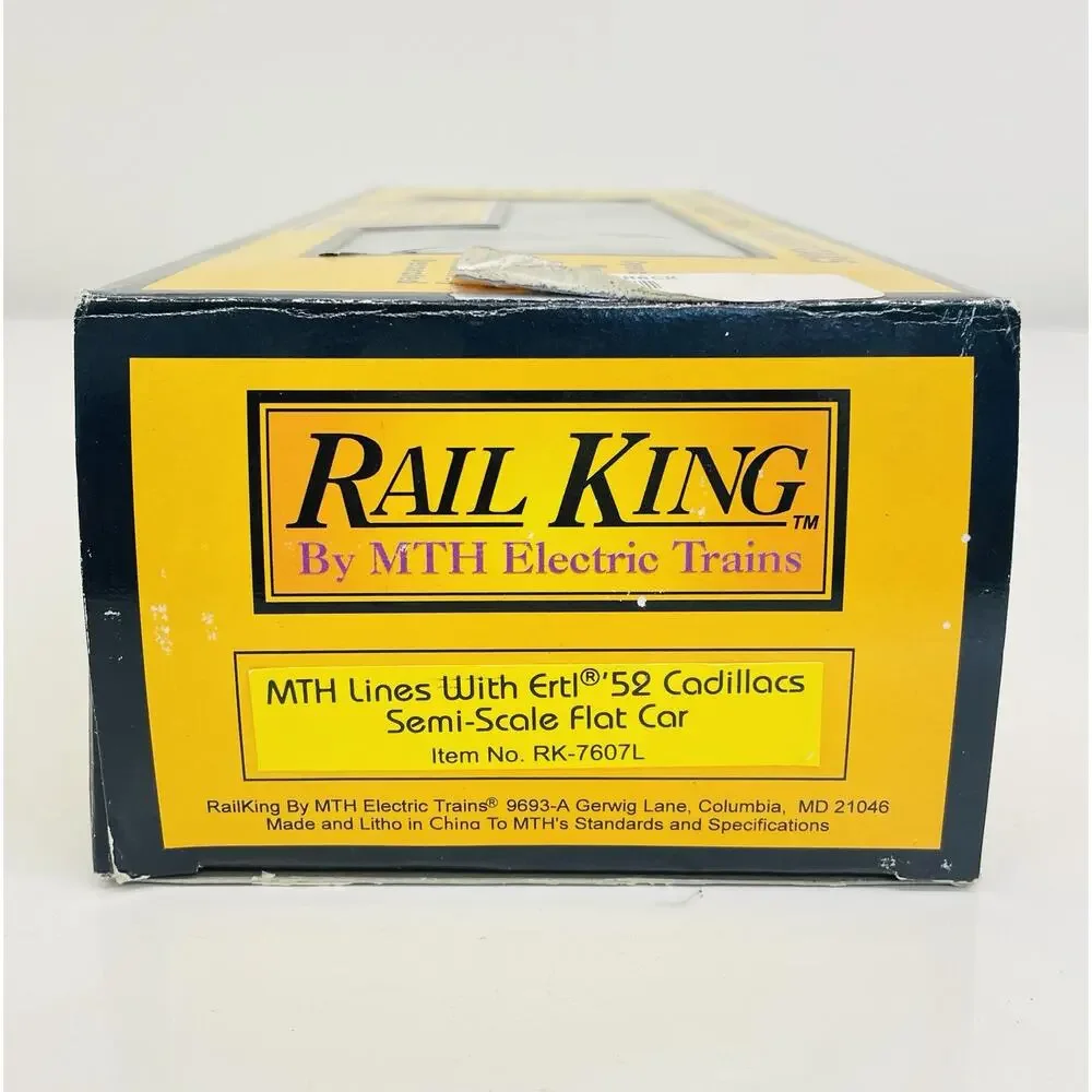 MTH Lines Semi Scale Flat Car w/ Ertl '52 Cadillacs RK-7607L New